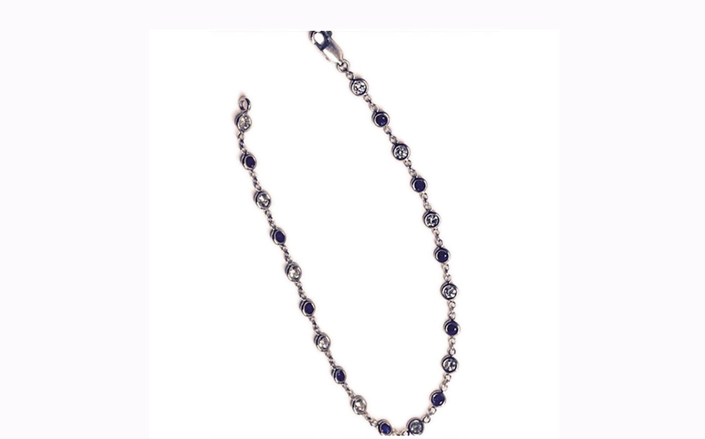 14K Gold Saphir & Diamant Armband #b217 von AnzorJewelry