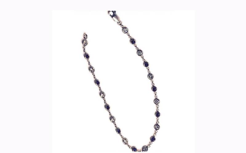 14K Gold Saphir & Diamant Armband #b217 von AnzorJewelry