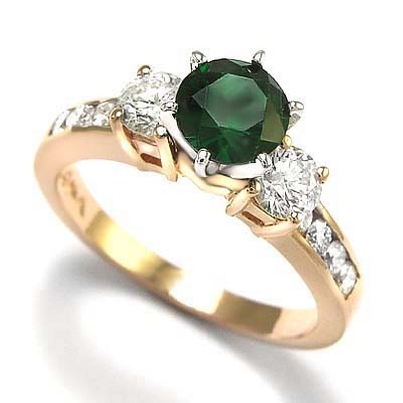 14K Rose Gold Tsavorit Granat Diamant Verlobungsring Garantiert 100% Natürliche Edelsteine von AnzorJewelry