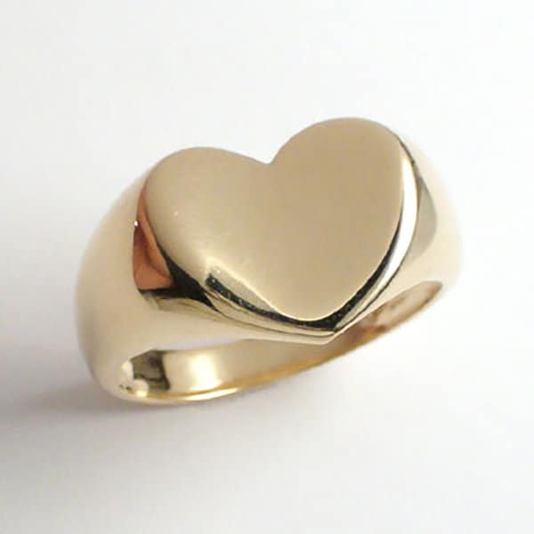 14K Solid Gelbgold Herzförmiger Ring Diese Website 100% Sicher Und Sicher. -Ssl-Zertifikat. R342 von AnzorJewelry