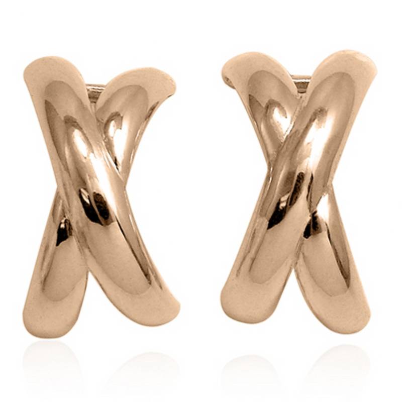 14K Solid Rose Gold Picasso Stil X Ohrringe | 14K Ohrringe, Winzige Ohrring, 2.loch Ohrstecker, Geschenk Für Sie von AnzorJewelry