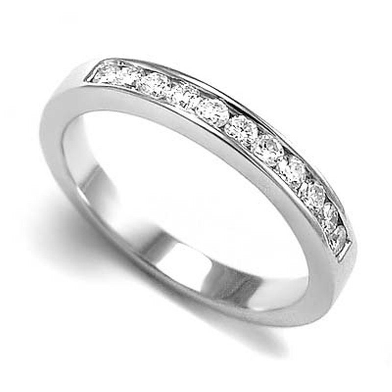 14K Weißgold Band Diamant Ehering 1/2Ct von AnzorJewelry