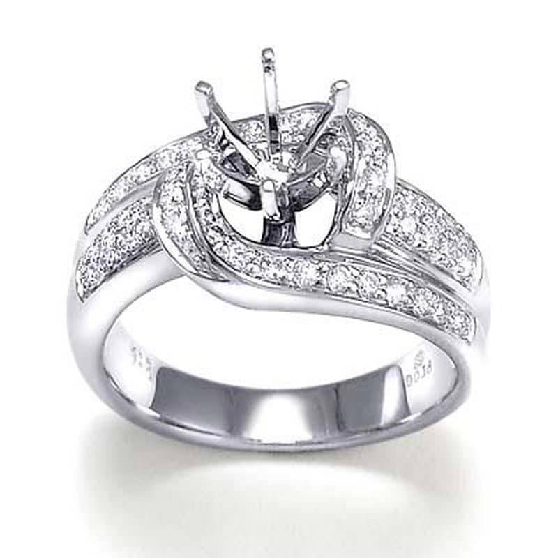 14K Weißgold Diamant Verlobungsring Semi-Mount von AnzorJewelry