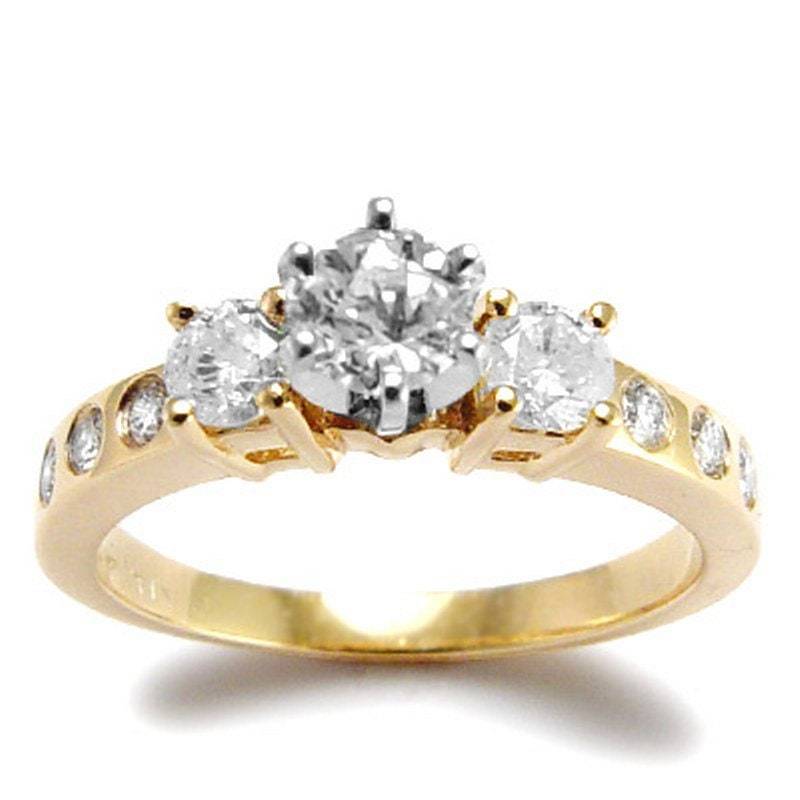 14K Zwei-Ton Gold Diamant Verlobungsring von AnzorJewelry