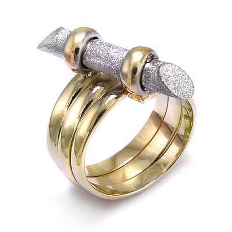 14K Zwei-Ton Gold Spiral Zweig Ring von AnzorJewelry