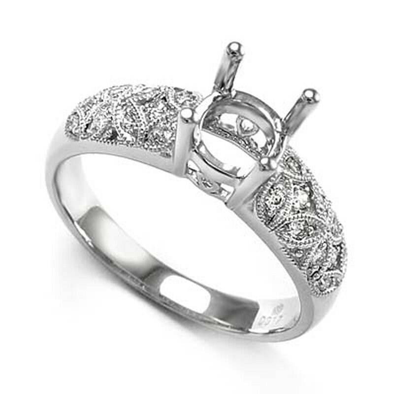 18 K Weißgold Diamant Semi-Mount Ring Einstellung 18 K Weißgold Diamant Semi-Mount Ring Einstellung von AnzorJewelry