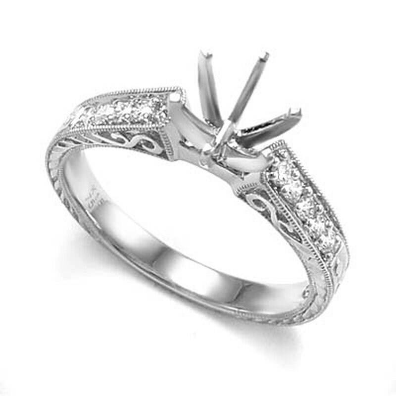 18 K Weißgold Diamant Semi-Mount Ring Einstellung 18 K Weißgold Diamant Semi-Mount Ring Einstellung von AnzorJewelry