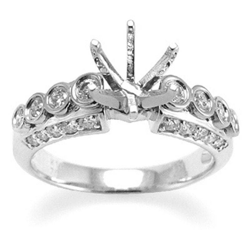 18 K Weißgold Diamant Verlobungsring Semi-Mount Lebenslange Garantie von AnzorJewelry