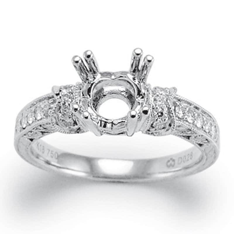 18 K Weißgold Diamant Verlobungsring Semi-Mount von AnzorJewelry