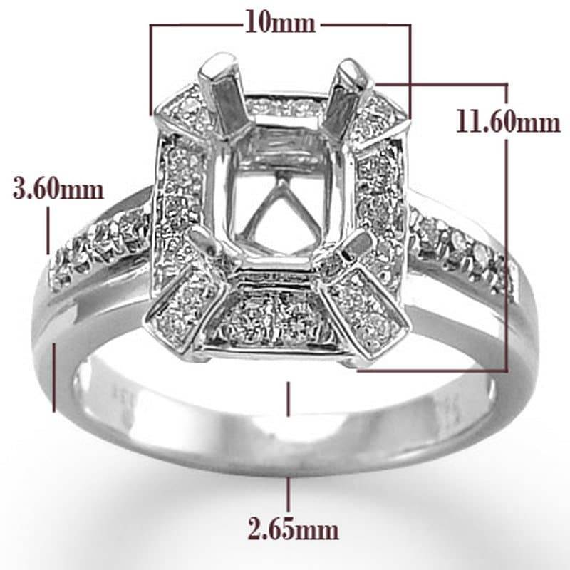 18 K Weißgold Diamant Verlobungsring Semi-Mount von AnzorJewelry