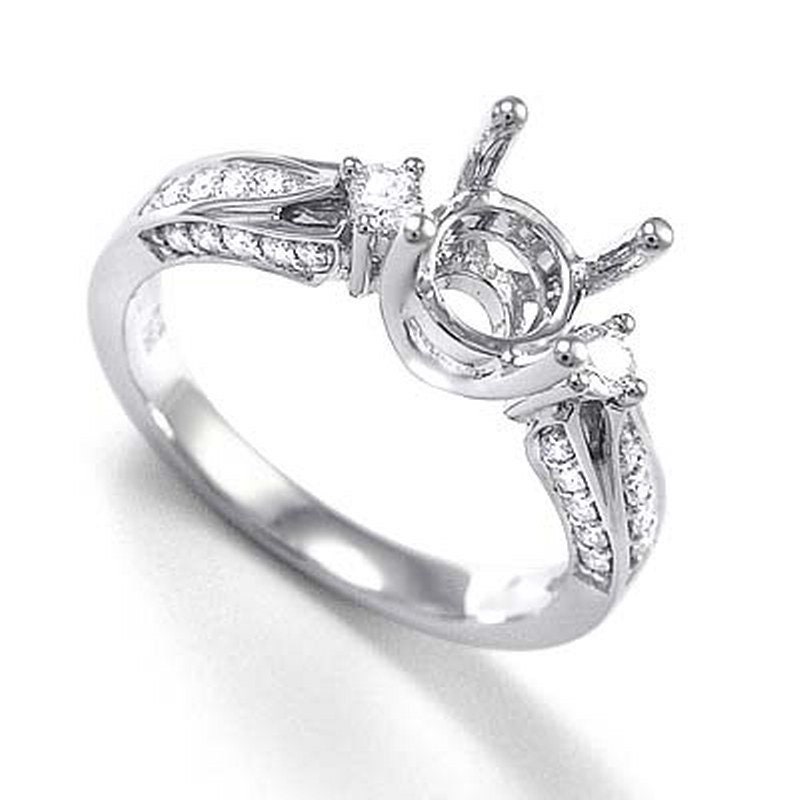 18 K Weißgold Diamant Verlobungsring Semi-Mount von AnzorJewelry