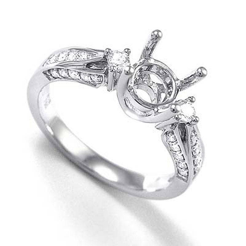 18 K Weißgold Diamant Verlobungsring Semi-Mount von AnzorJewelry