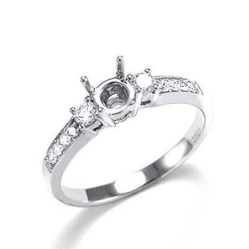 18 K Weißgold Diamant Verlobungsring Semi-Mount von AnzorJewelry