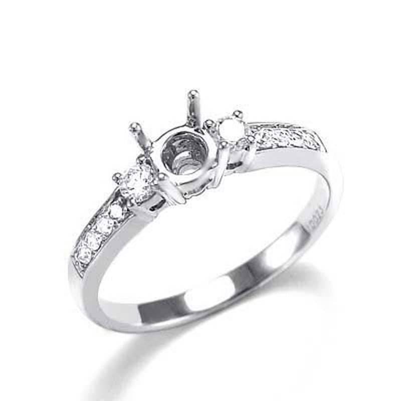 18 K Weißgold Diamant Verlobungsring Semi-Mount von AnzorJewelry