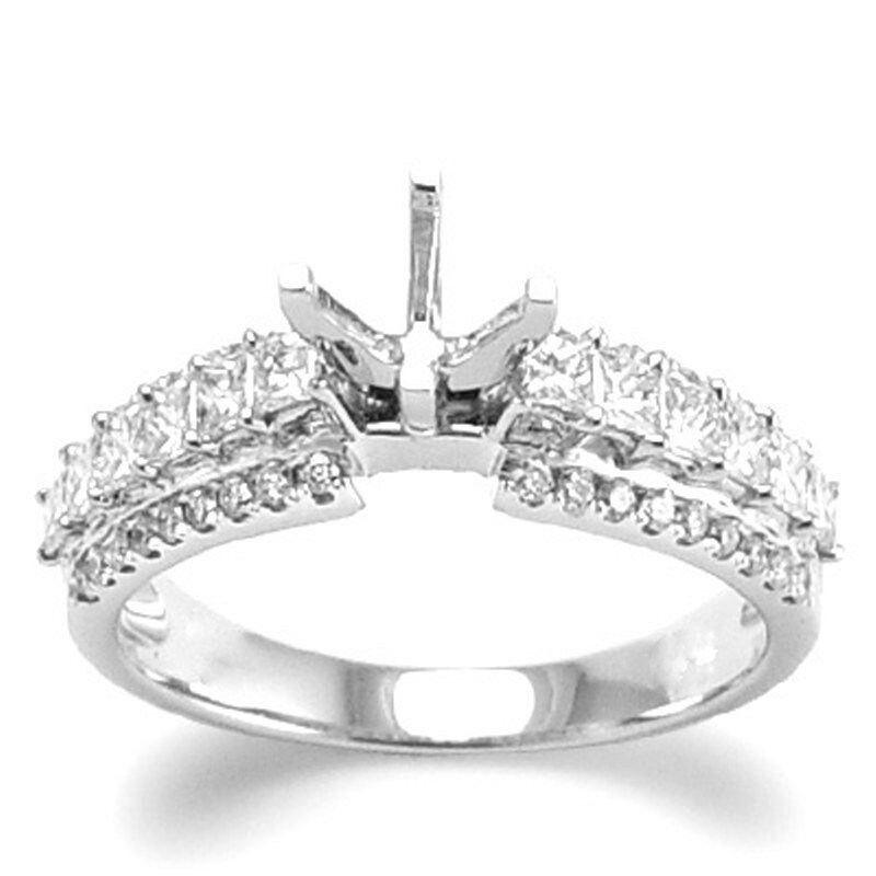 18 K Weißgold Diamant Verlobungsring Semi-Mount von AnzorJewelry