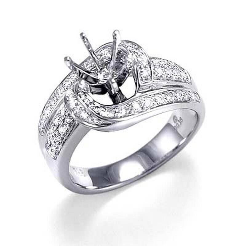 18 K Weißgold Diamant Verlobungsring Semi-Mount 18 K Weißgold Diamant Verlobungsring Semi-Mount von AnzorJewelry