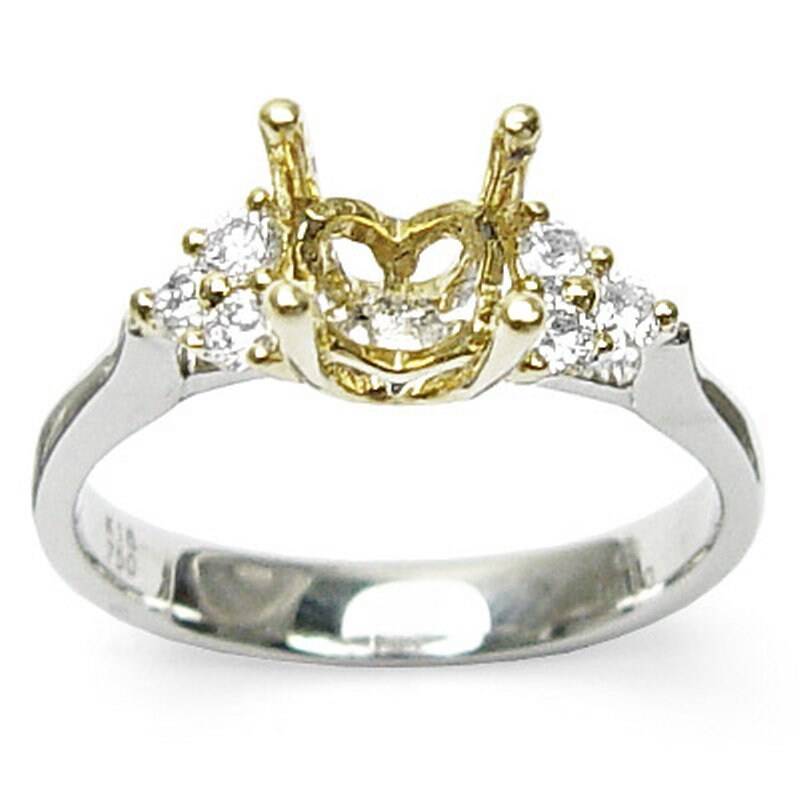 18 K Weißgold Und Gelbgold Diamant Verlobungsring Einstellung 18 K Weißgold Und Gelbgold Diamant Verlobungsring Einstellung von AnzorJewelry