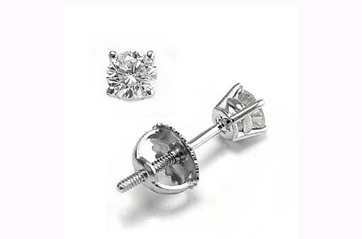 3/8 Karat Diamant 14K Weißgold Ohrstecker H/Si1-Si2 #e477 von AnzorJewelry