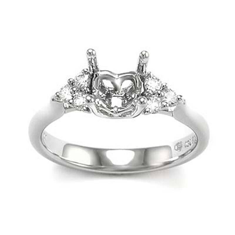950 Platin Diamant Semi-Mount Ring Fassung von AnzorJewelry