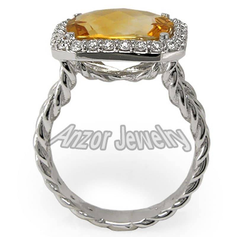 Citrin Und Diamant Cocktail Ring in 14K Weißgold von AnzorJewelry