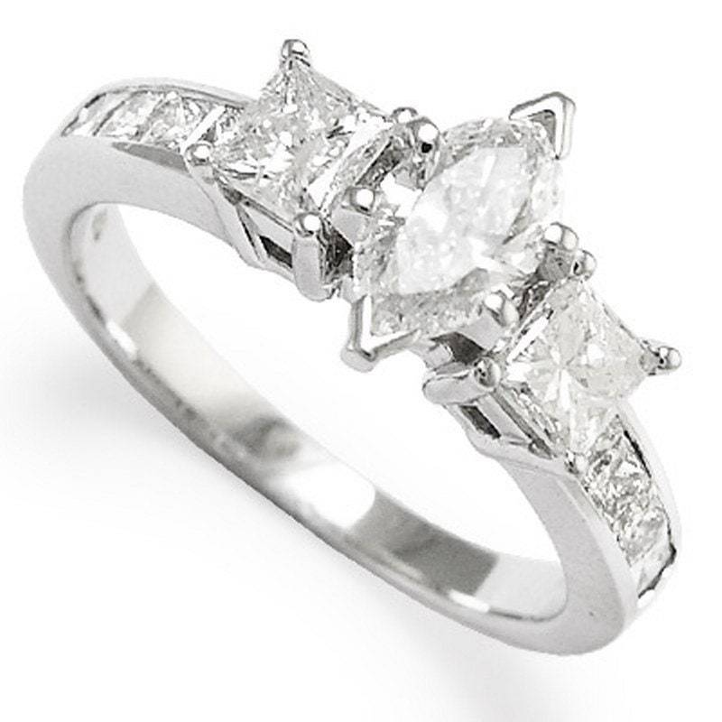 Diamant Verlobung Prinzessin & Marques Schnitt Ring 14 K Weißgold Diamant Verlobung Prinzessin & Marques Schnitt Ring 14 K Weißgold von AnzorJewelry