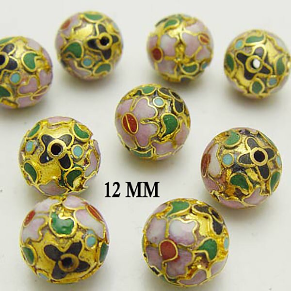 Lot 100 Cloisonne Emaille Perlen - 12mm Runde | 100Pcs L142 von AnzorJewelry