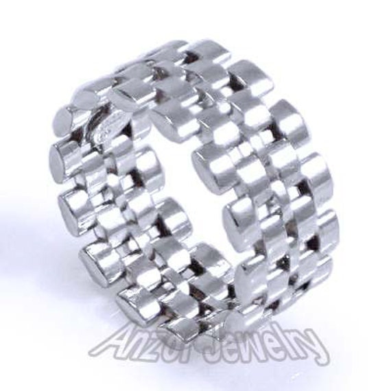 Panther Link Band Herren Ring in Silber R2023 von AnzorJewelry