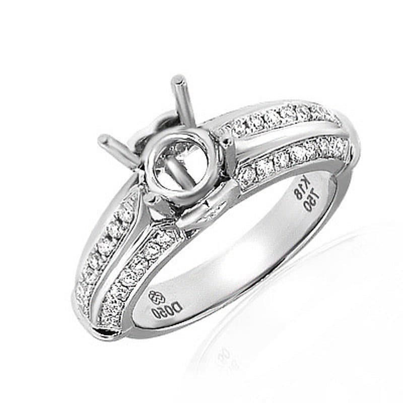 Wunderschöne 18 K Weißgold Diamant Einstellung Ring von AnzorJewelry