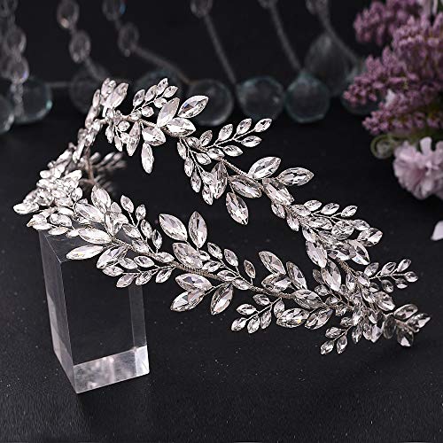 Brautkrone Stirn Hochzeit Kopfschmuck Brautkrone und Tiara Kristall Braut Kopfschmuck Strass Kopfschmuck Braut Haarschmuck Kopfschmuck Tiara für Frauen (H304) von AoBloom