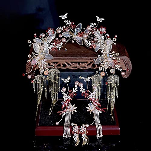 Chinesische Tiara, anmutige Blumenkrone, Braut-Haarschmuck, Hochzeit-Haarschmuck von AoBloom