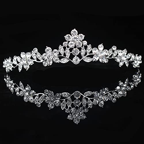 Haarschmuck, Kronen-Diademe für Frauen, Kristall-Braut-Tiara, Krone, Braut-Stirnbänder, Frauen, Mädchen, Kopfschmuck, Abschlussball, Haarschmuck, Hochzeit, Kopfschmuck, Zubehör (Q) von AoBloom