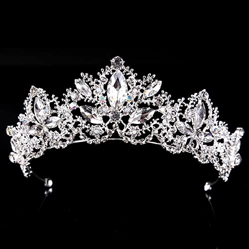 Haarschmuck, Kronen-Tiaras für Frauen, Barock-Kristall, Brautkrone, goldene Diademe, Diademe für Frauen, Braut, Hochzeit, Haarschmuck (Gold) von AoBloom