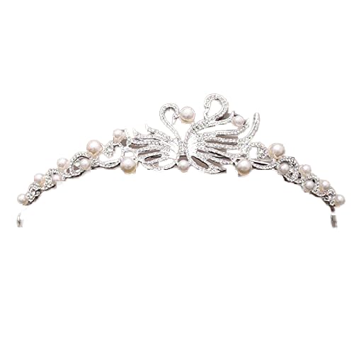 Haarschmuck, Kronen-Tiaras für Frauen, Hochzeit, Krone, Haarschmuck, Braut-Kopfschmuck, Damen-Barock-Strasssteine, Kristall-Tiaras, Brautkronen, Hochzeit-Haarschmuck (mit Rhodium beschichtet) von AoBloom