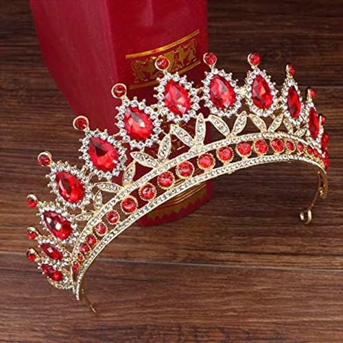 Haarschmuck, Kronen-Tiaras für Frauen, rosa Kristall-Tiaras und Kronen, Königin, Prinzessin, Festzug, Diadem, Damen- und Mädchen-Haarschmuck, Brautschmuck, Hochzeit, Haarschmuck-Accessoires (Goldweiß von AoBloom