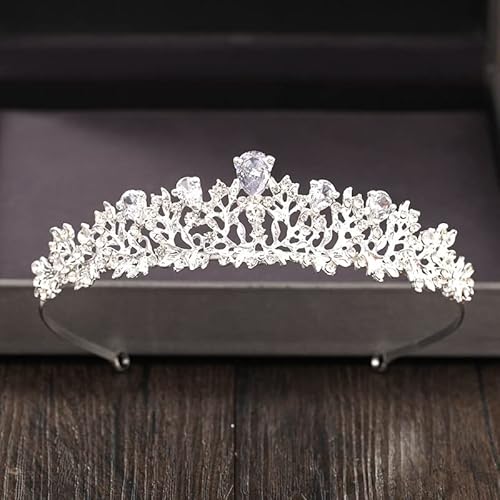 Haarschmuck, Kronen-Tiaras für Frauen, silberfarbene Kristall-Strass-Krone und Tiara, Hochzeit-Haarschmuck, Braut-Tiaras, Haarkrone, Hochzeits-Kopfschmuck für Frauen (reine Goldfarbe) von AoBloom