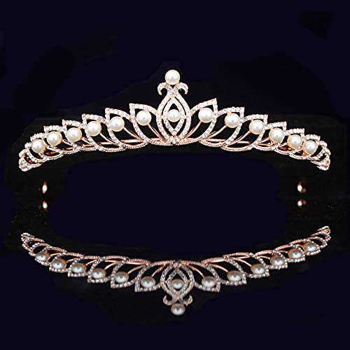 Haarschmuck, Kronen-Tiaras für Frauen, silberfarbene Strass-Krone und Tiara, Hochzeit, Haarschmuck, Zubehör für Frauen, Braut-Tiara, Hochzeitskrone, Kopfschmuck, Geschenke (P) von AoBloom