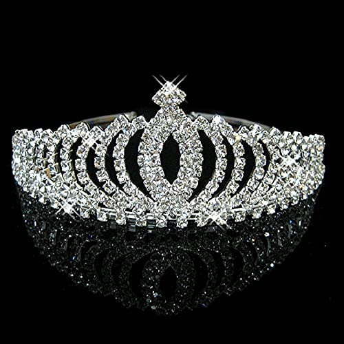 Haarschmuck Krone Tiaras für Frauen Große Prinzessin Krone Diadem Grün Rot Strass Kopfschmuck Kopf Kristall Tiara Braut Hochzeit Haarschmuck Zubehör (9) von AoBloom