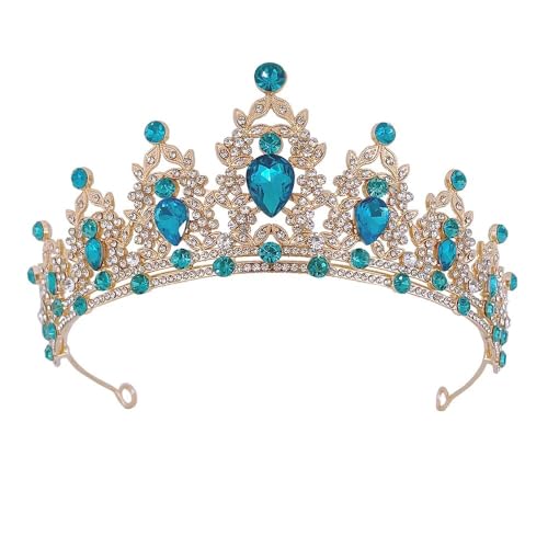 Haarschmuck Kronen-Diademe für Frauen, Barock-Vintage-Kristall-Strass-Tiaras und Kronen, mehr Farbe, Königin-Prinzessin-Diademe, Hochzeit, Haarschmuck, Damenschmuck (Lila-Gold) von AoBloom