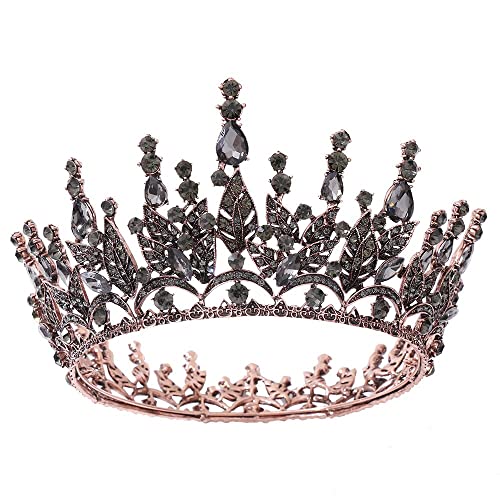 Haarschmuck Kronen-Diademe für Frauen, Vintage-Kristall-Strass-Diademe und Kronen, Stirnband, Diadem für Frauen, Braut, Hochzeit, Haarschmuck, Schmuck, Kopfbedeckungen (grün) von AoBloom