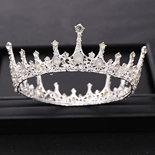 Haarschmuck Kronen-Tiaras für Frauen, Hochzeitskrone, Gold-Silber-Farbe, Strass-Kristall-Diadem, Kronprinzessin-Tiaras, Braut-Haarschmuck, Haar-Accessoires (Champagner-Gold) von AoBloom