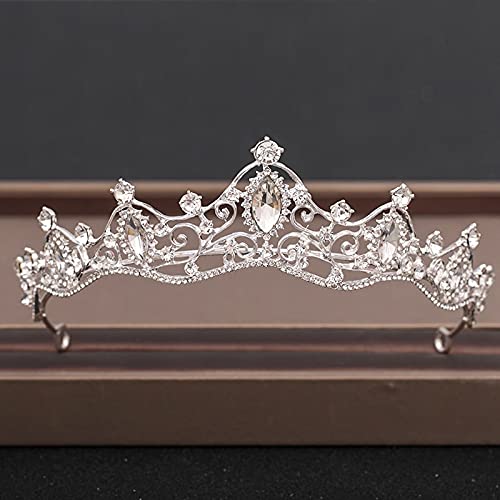 Haarschmuck Kronen-Tiaras für Frauen, Hochzeitskrone, Haarschmuck, Braut-Kopfschmuck, Damen-Barock-Strasssteine, Kristall-Tiaras, Brautkronen, Hochzeit-Haarschmuck (hellgelbe Farbe) von AoBloom