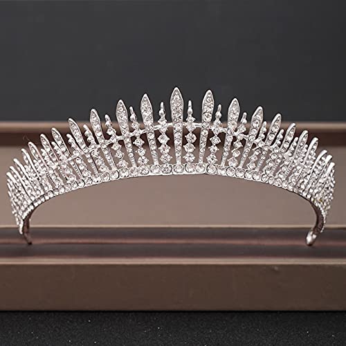 Haarschmuck Kronen-Tiaras für Frauen, Hochzeitskrone, Haarschmuck, Braut-Kopfschmuck, Damen-Barock-Strasssteine, Kristall-Tiaras, Brautkronen, Hochzeit-Haarschmuck (reine Goldfarbe) von AoBloom