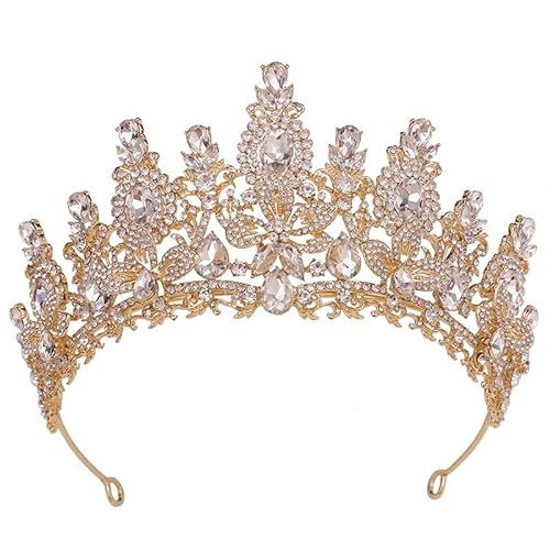 Haarschmuck Kronen-Tiaras für Frauen, Königin, Braut, Hochzeit, Krone, Blumen-Tiaras, Braut-Diadem, Prinzessin-Tiaras und Kronen, Festzug-Haarschmuck-Accessoires (grün) von AoBloom