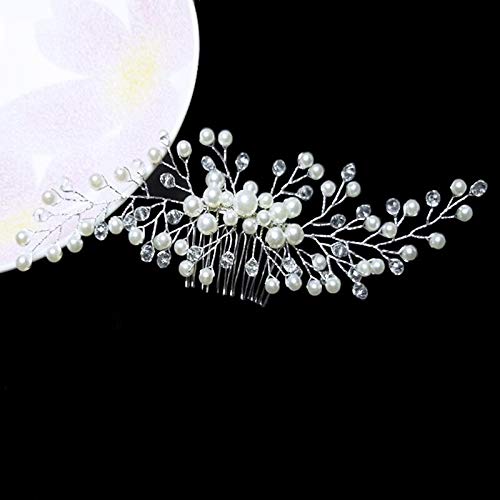 Haarschmuck Kronen-Tiaras für Frauen, Perlen-Blumen-Stirnband, Braut, Hochzeit, Krone, Haarschmuck, Haarband, Tiara, Kristall-Kopfschmuck, Haarschmuck (I1) von AoBloom