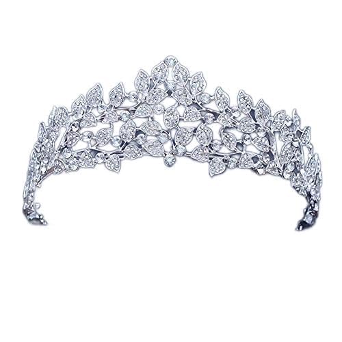 Haarschmuck Kronen-Tiaras für Frauen, silberfarben, goldfarben, Kristallkronen, Braut-Tiara, modisch für Hochzeit, Krone, Kopfschmuck, Hochzeit, Haarschmuck, Accessoires (Stil F) von AoBloom