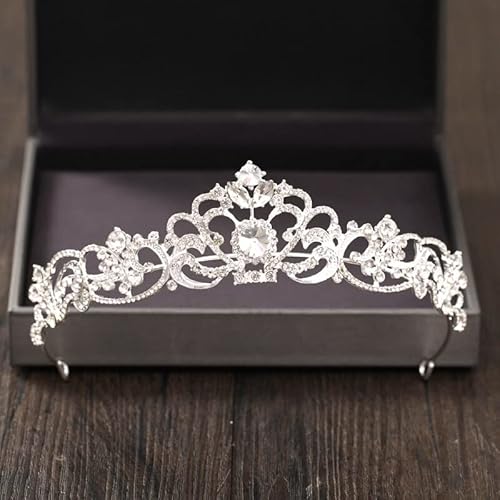 Haarschmuck Kronen-Tiaras für Frauen, silberfarbene Kristall-Strass-Krone und Tiara, Hochzeits-Haarschmuck, Braut-Tiaras, Haarkrone, Hochzeit, Kopfschmuck für Frauen (antik vergoldet) von AoBloom