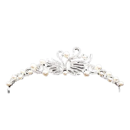 Haarschmuck Kronen-Tiaras für Frauen, silberfarbene Kristall-Strass-Krone und Tiara, Hochzeits-Haarschmuck, Braut-Tiaras, Haarkrone, Hochzeit, Kopfschmuck für Frauen (antik versilbert) von AoBloom