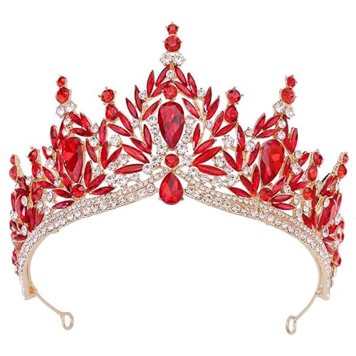 Haarschmuck Kronen-Tiaras für Frauen, wunderschöne Waldkristall-Diadem-Tiaras, Königin-Brautkrone, luxuriöser Hochzeitskleid-Haarschmuck, Brautkostüm-Accessoires (Silberweiß) von AoBloom