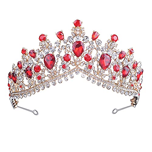 Haarschmuck für Frauen, europäisches Design, Kristall, große Prinzessin, Königin, Kronen, Hochzeit, Brautschmuck, Hochzeit, Braut-Diademe, Stirnbänder, Grün (schwarz, klein) von AoBloom