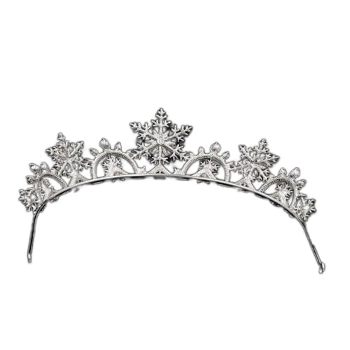 Kristalle Frauen Prinzessin Schneeflocke Tiara Krone Braut Hochzeit Weihnachten Haarschmuck Zubehör von AoBloom